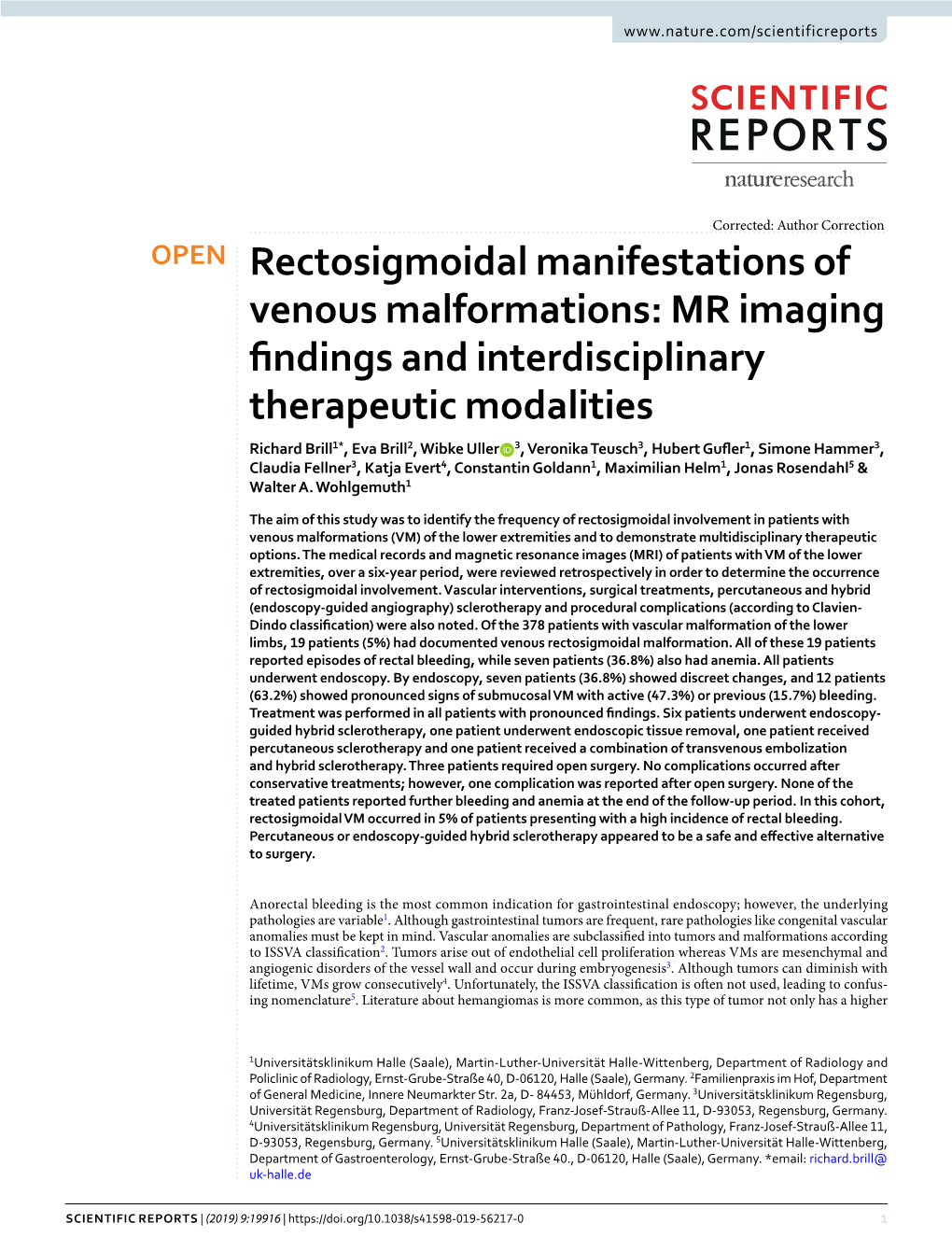 Rectosigmoidal Manifestations of Venous Malformations: MR Imaging Findings and Interdisciplinary Therapeutic Modalities