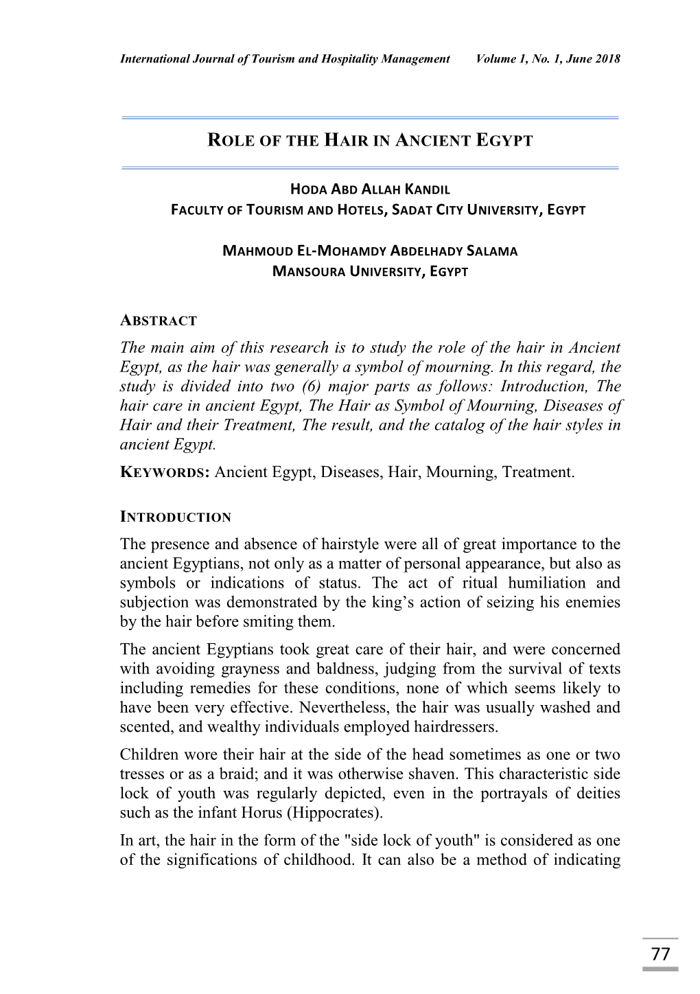 International Journal of Tourism and Hospitality Management Volume 1, No