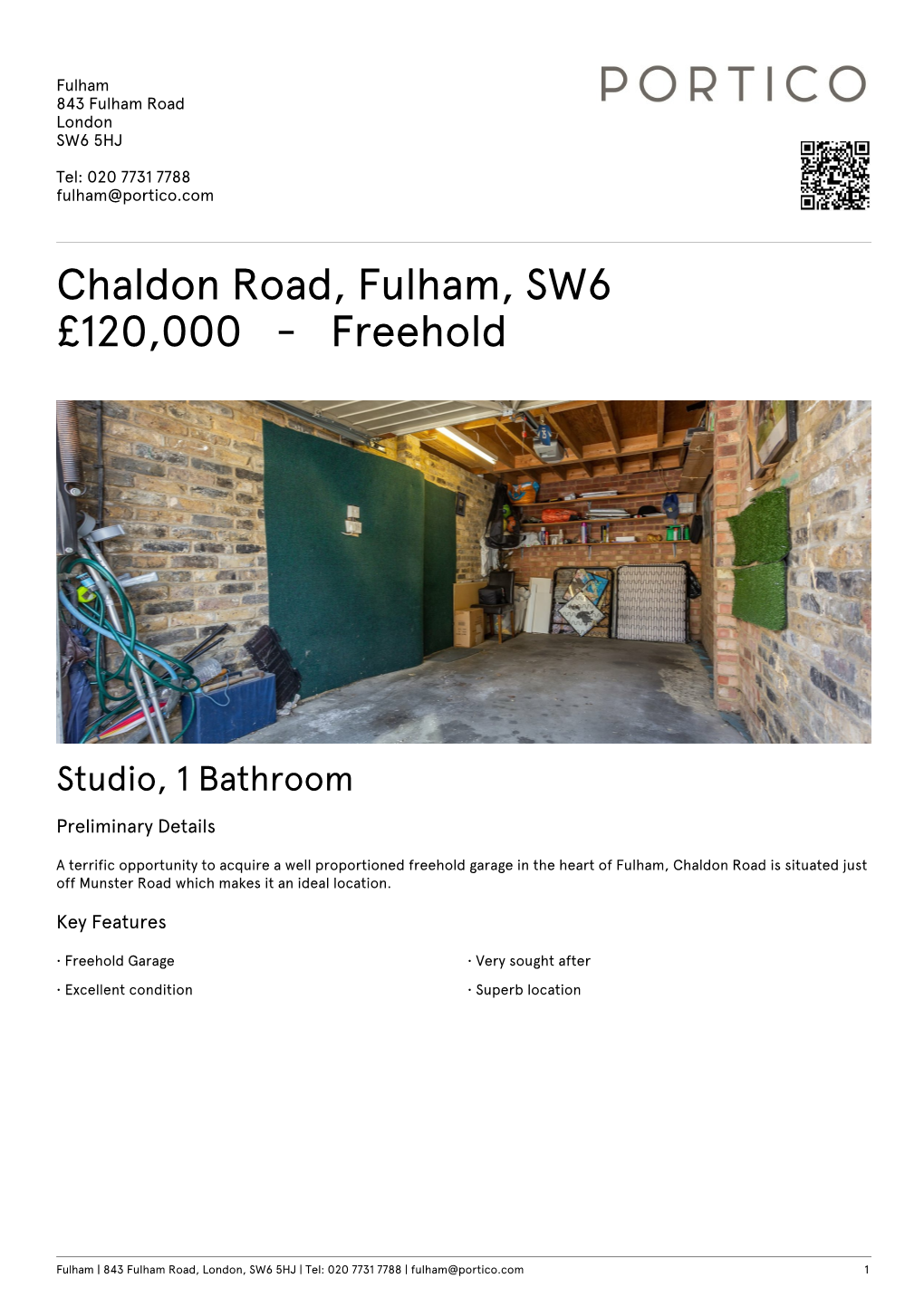 Chaldon Road, Fulham, SW6 £120,000