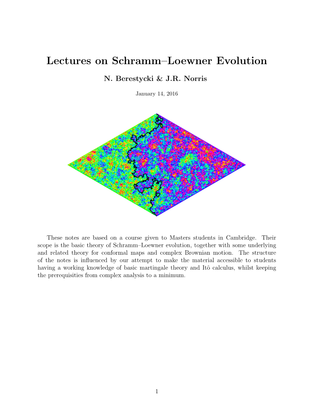 Lectures on Schramm–Loewner Evolution