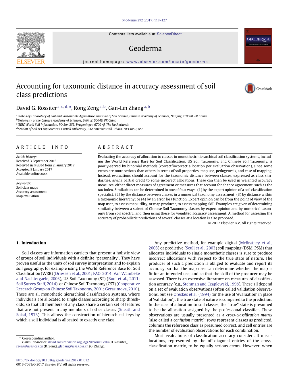 Accounting for Taxonomic Distance in Accuracy Assessment of Soil Class Predictions