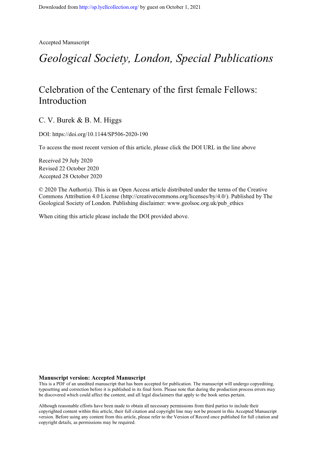 Celebration of the Centenary of the First Female Fellows: Introduction