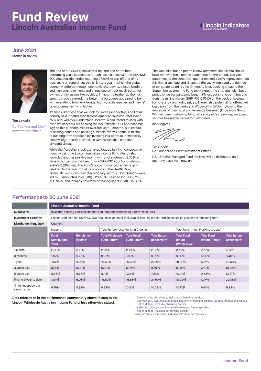 Fund Review Lincoln Australian Income Fund