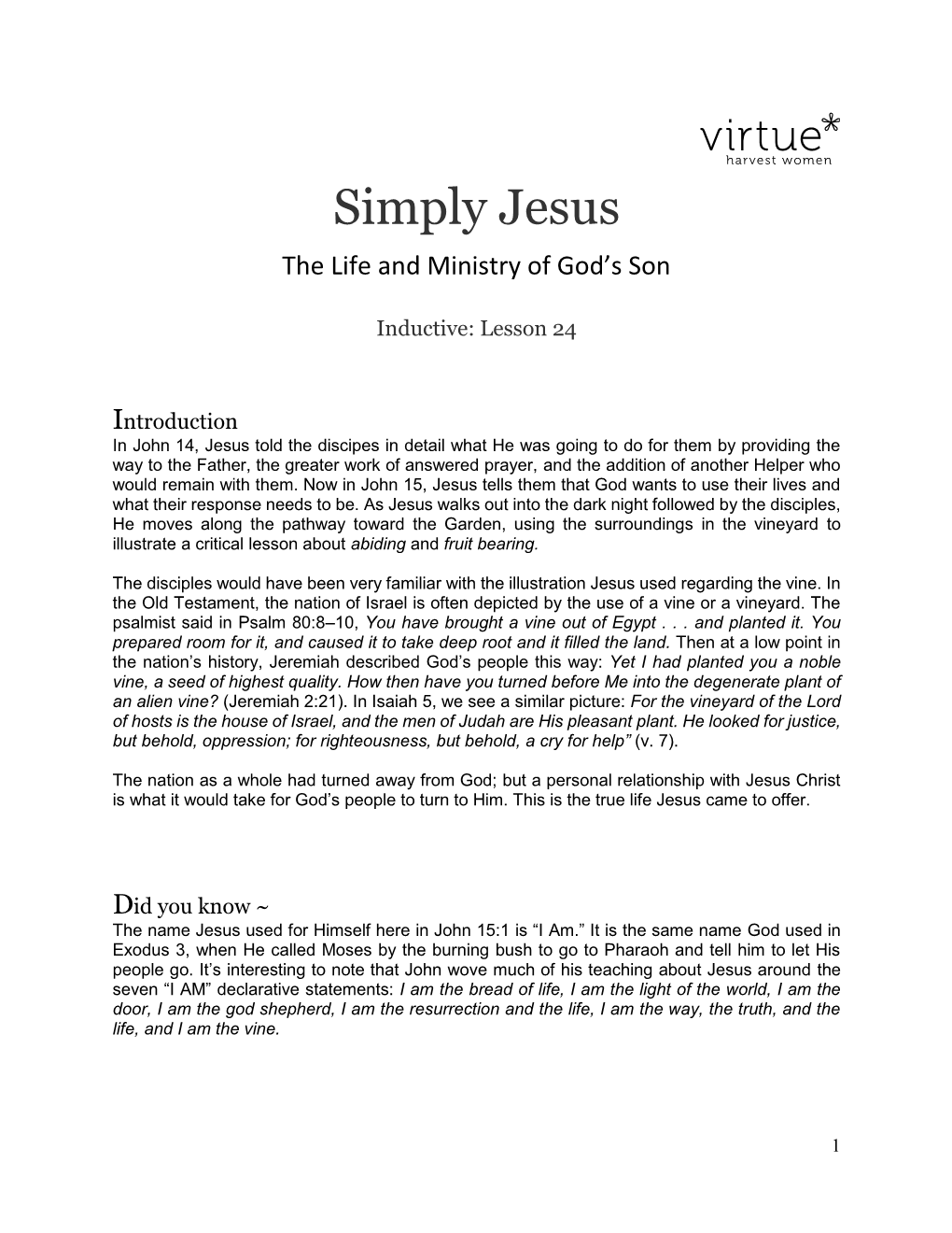 Virtue Bible Study