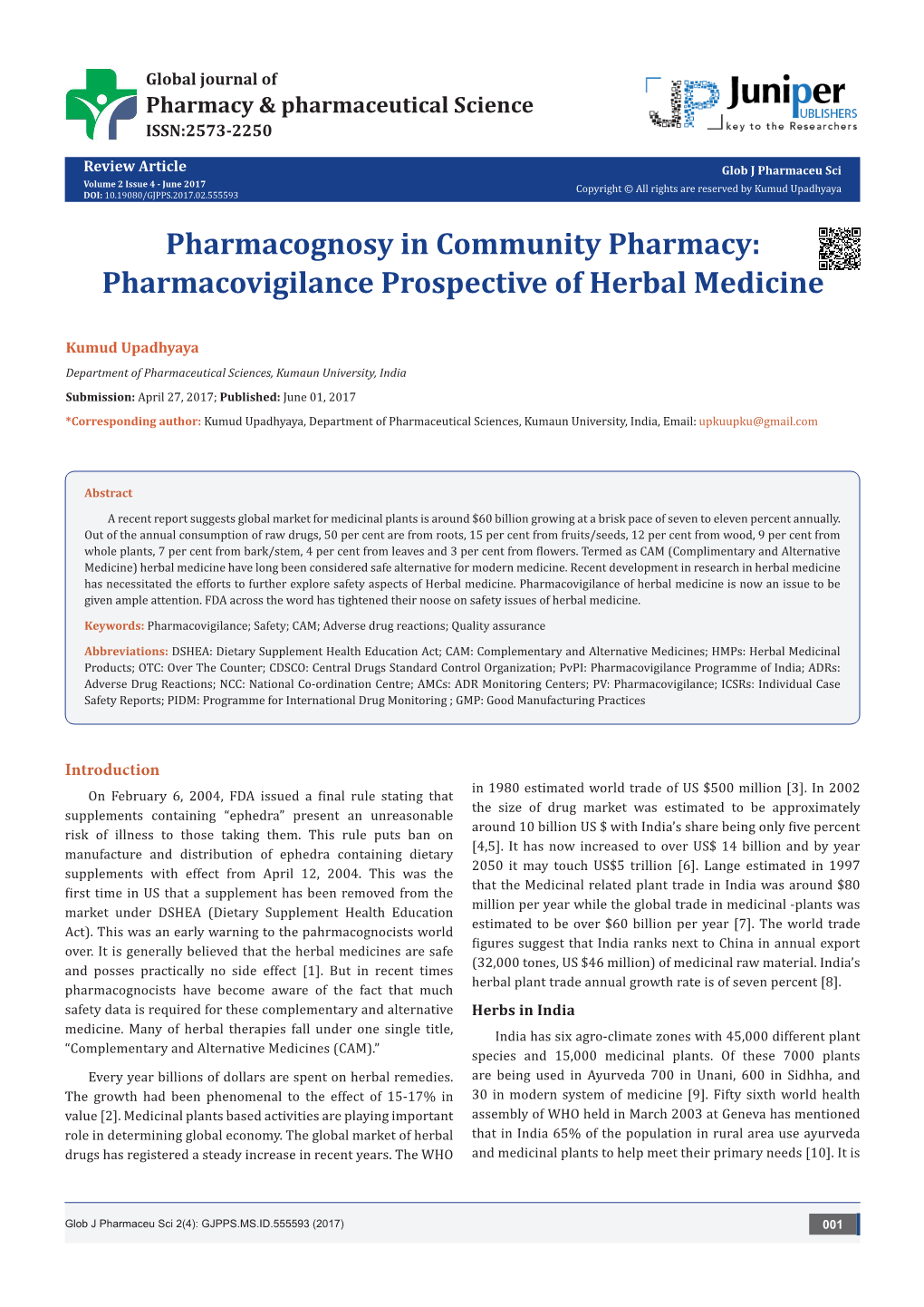 Pharmacovigilance Prospective of Herbal Medicine