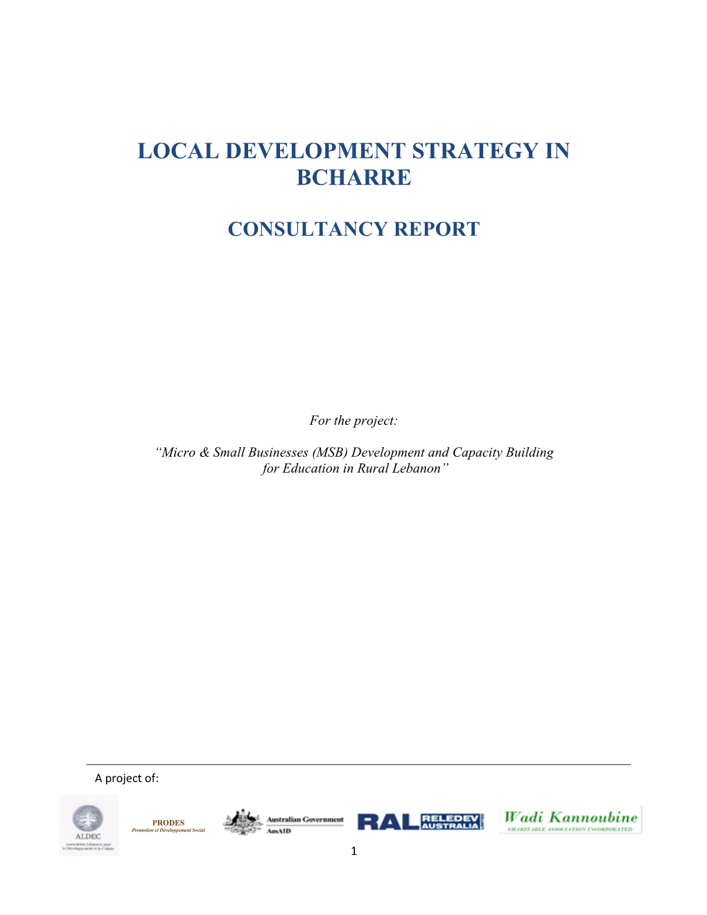 Local Development Strategy in Bcharre