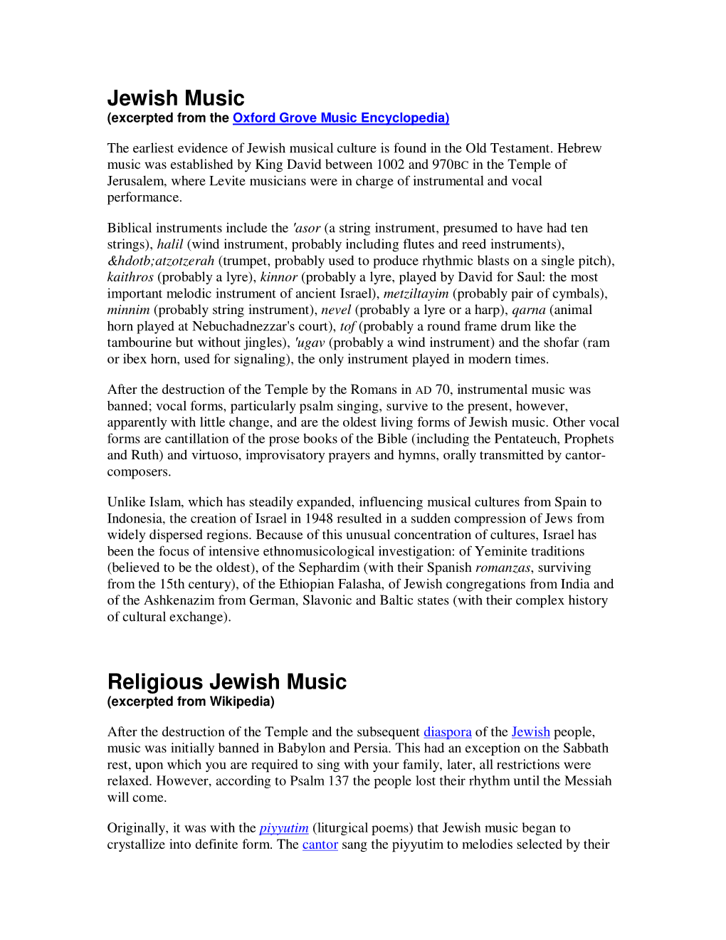 On Jewish Music