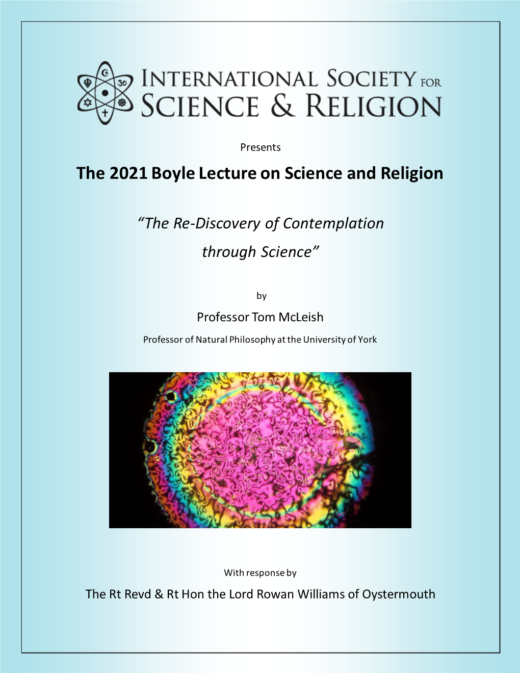 The 2021 Boyle Lecture on Science and Religion