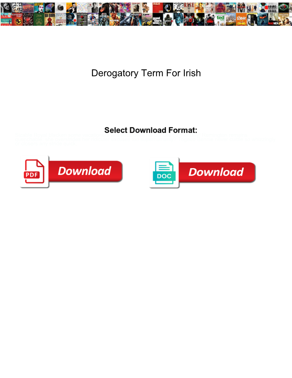 Derogatory Term for Irish