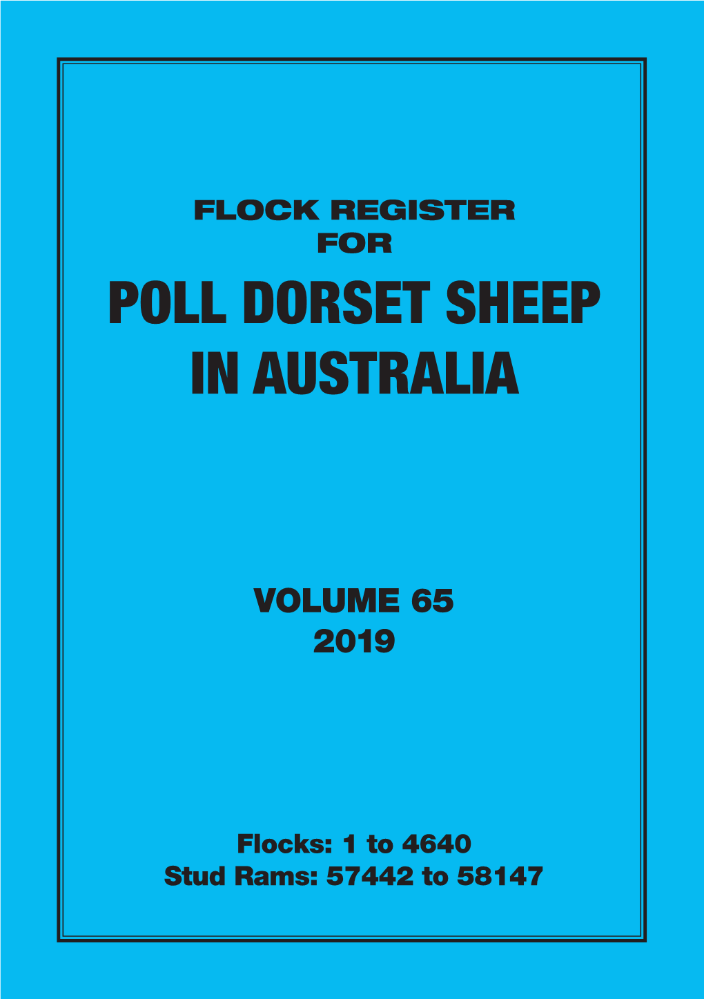 2019 Flock Register Vol 65