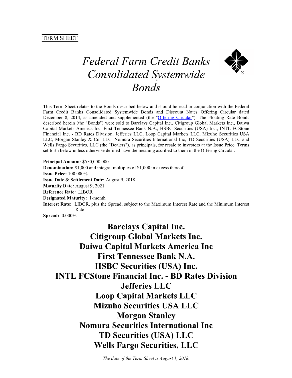 Federal Farm Credit Banks Funding Corporation