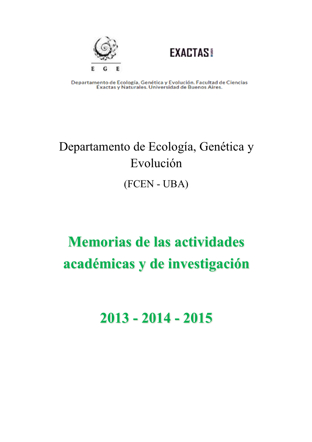 Memorias De Las Actividades Académicas Y De Investigación 2013