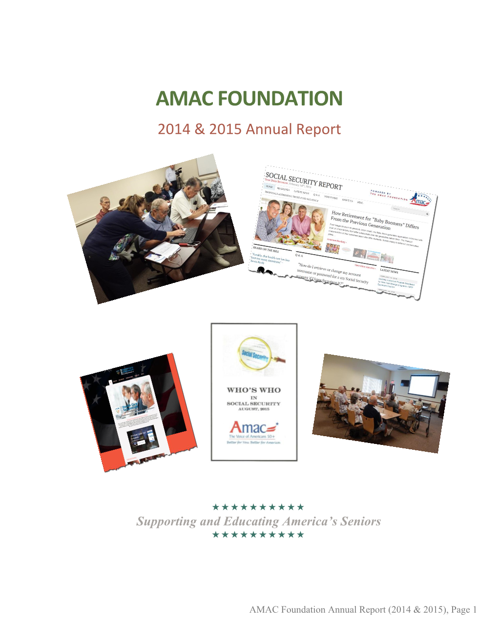 AMAC FOUNDATION 2014 & 2015 Annual Report