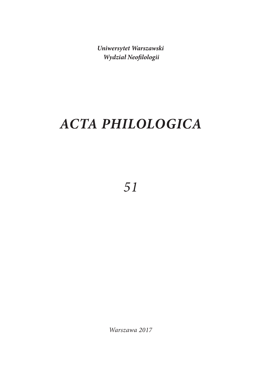 Acta Philologica 51