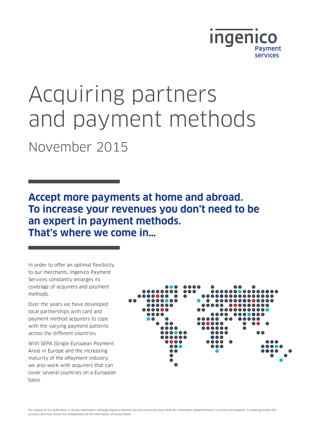 Acquiring Partners and Payment Methods November 2015