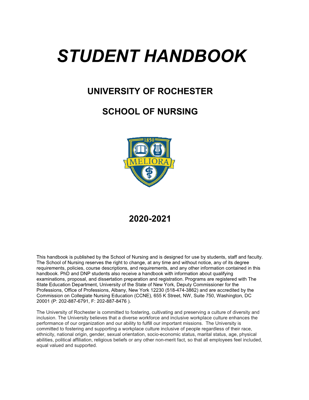 Student Handbook