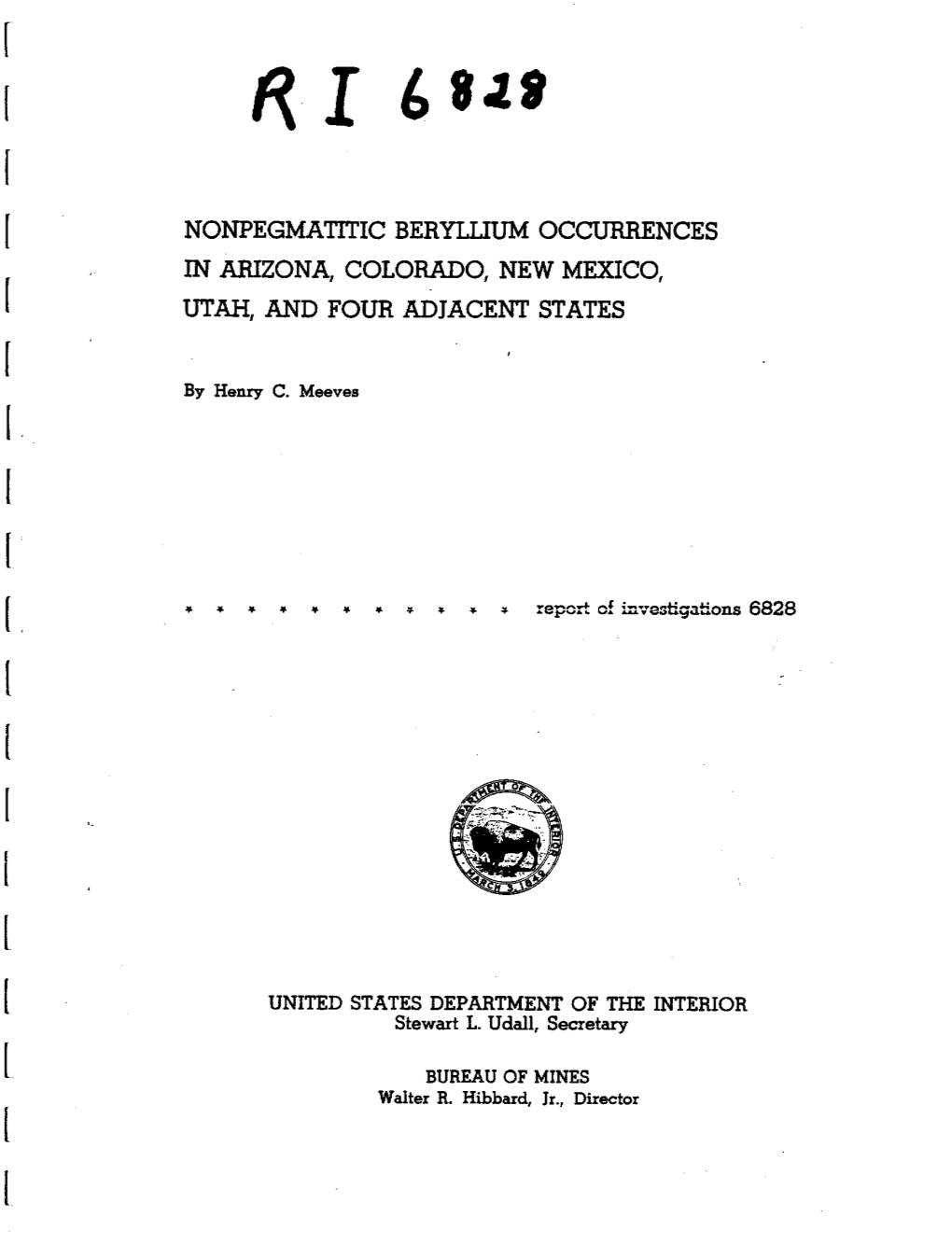 Non-Pegmatitic Beryllium Occurrences In