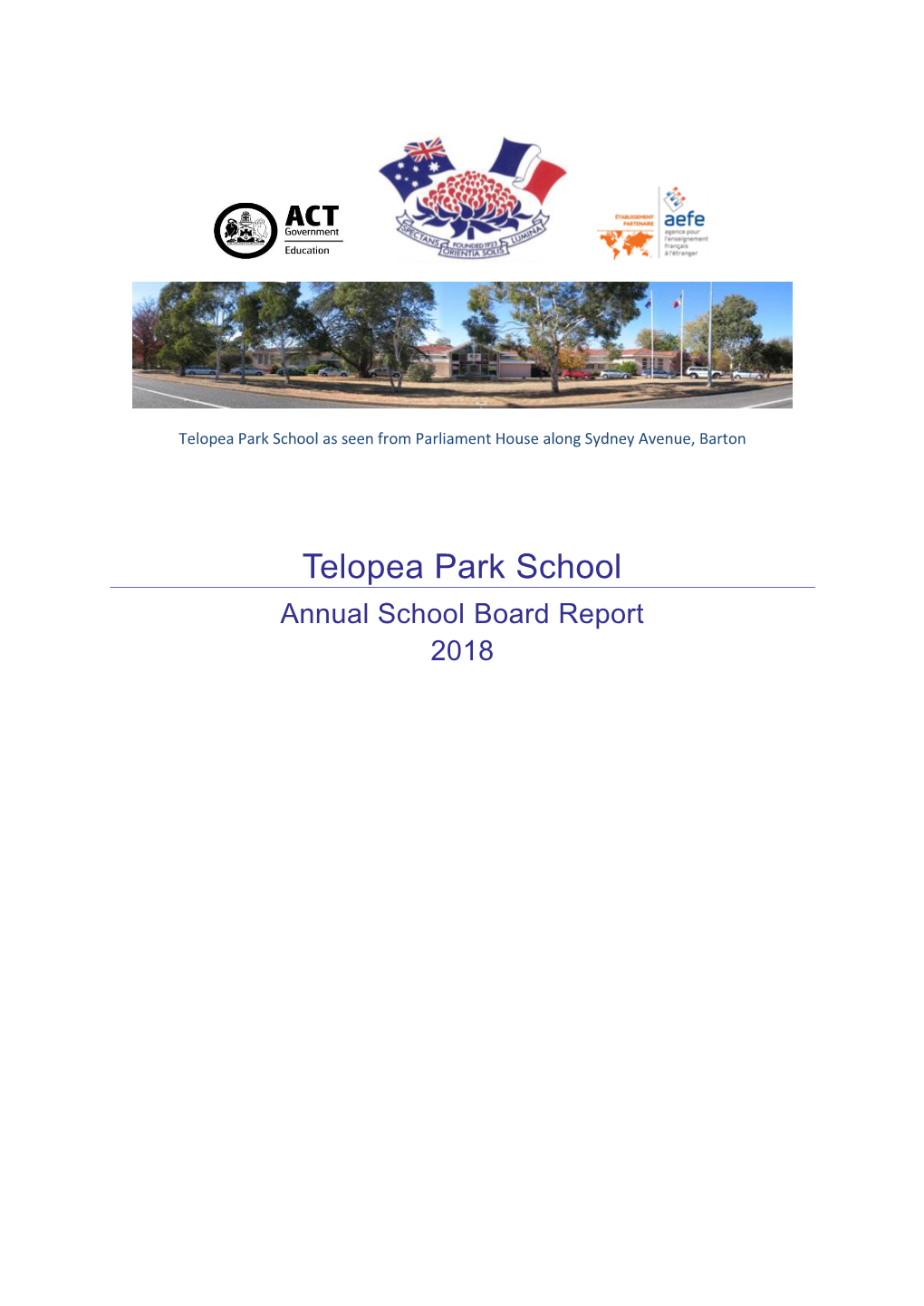 Telopea Park School As Seen from Parliament House Along Sydney Avenue, Barton
