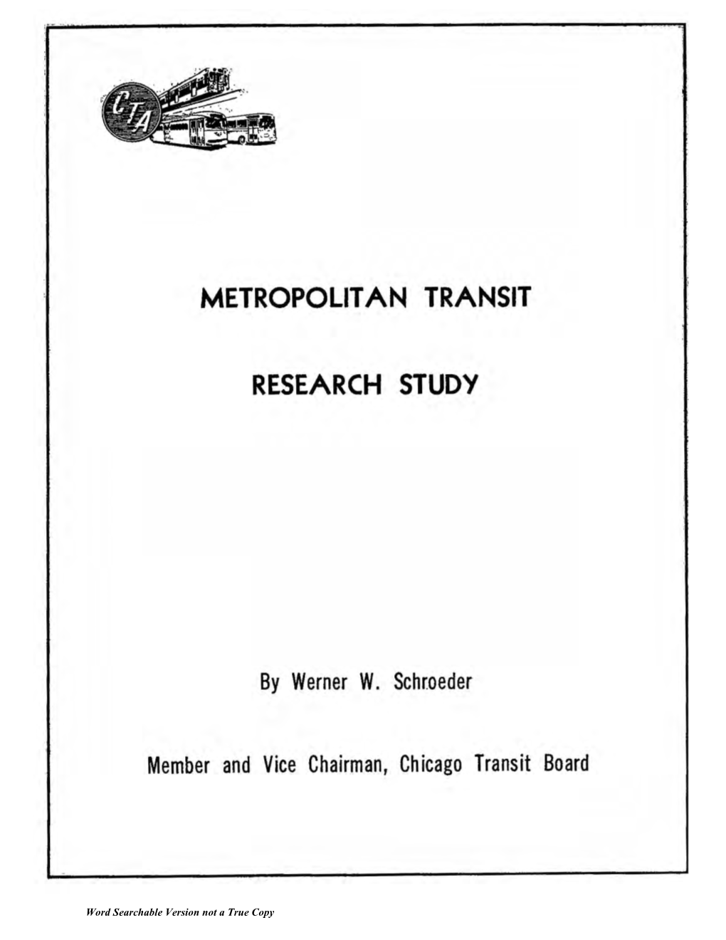Metropolitan Transit Research Study