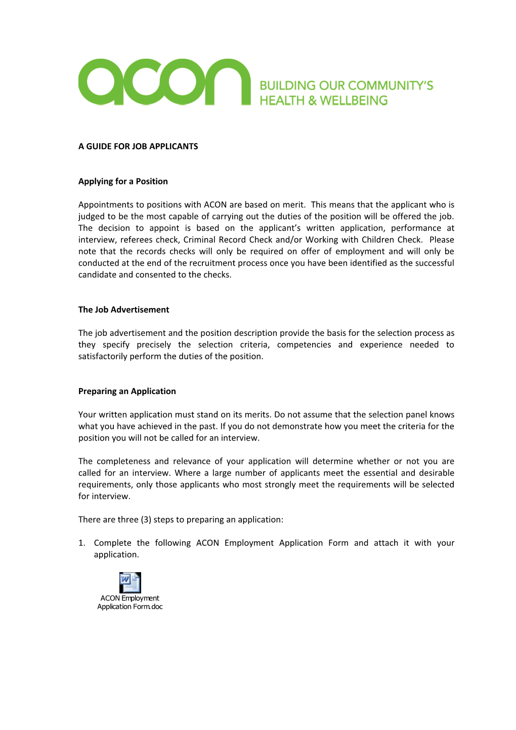 ACON Enterprise Agreement Main Features