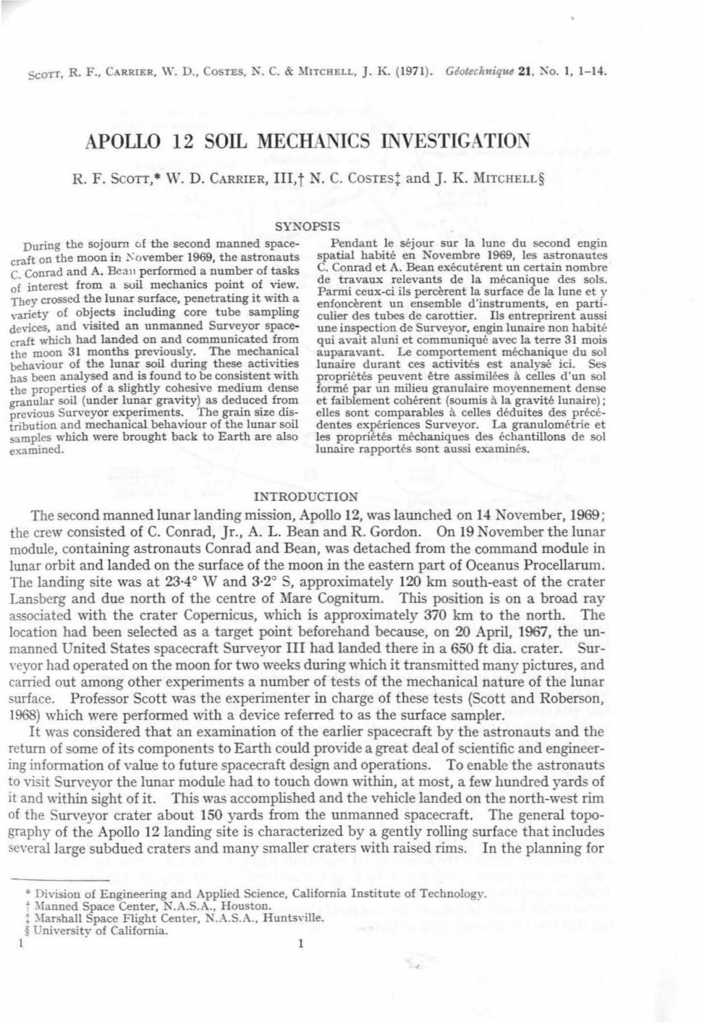 Apollo 12 Soil Mechanics Investigation