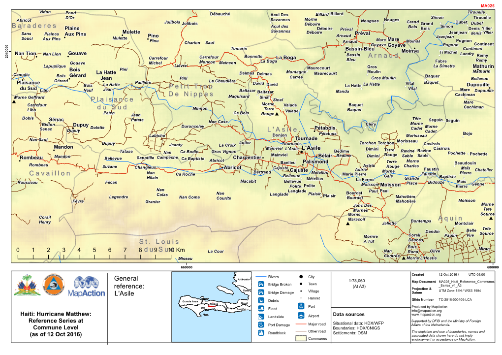 General Reference: Aquin St. Louis Du Sud Cavaillon Petit Trou De Nippes L'asile Arnaud Plaisance Du Sud Baraderes Port L