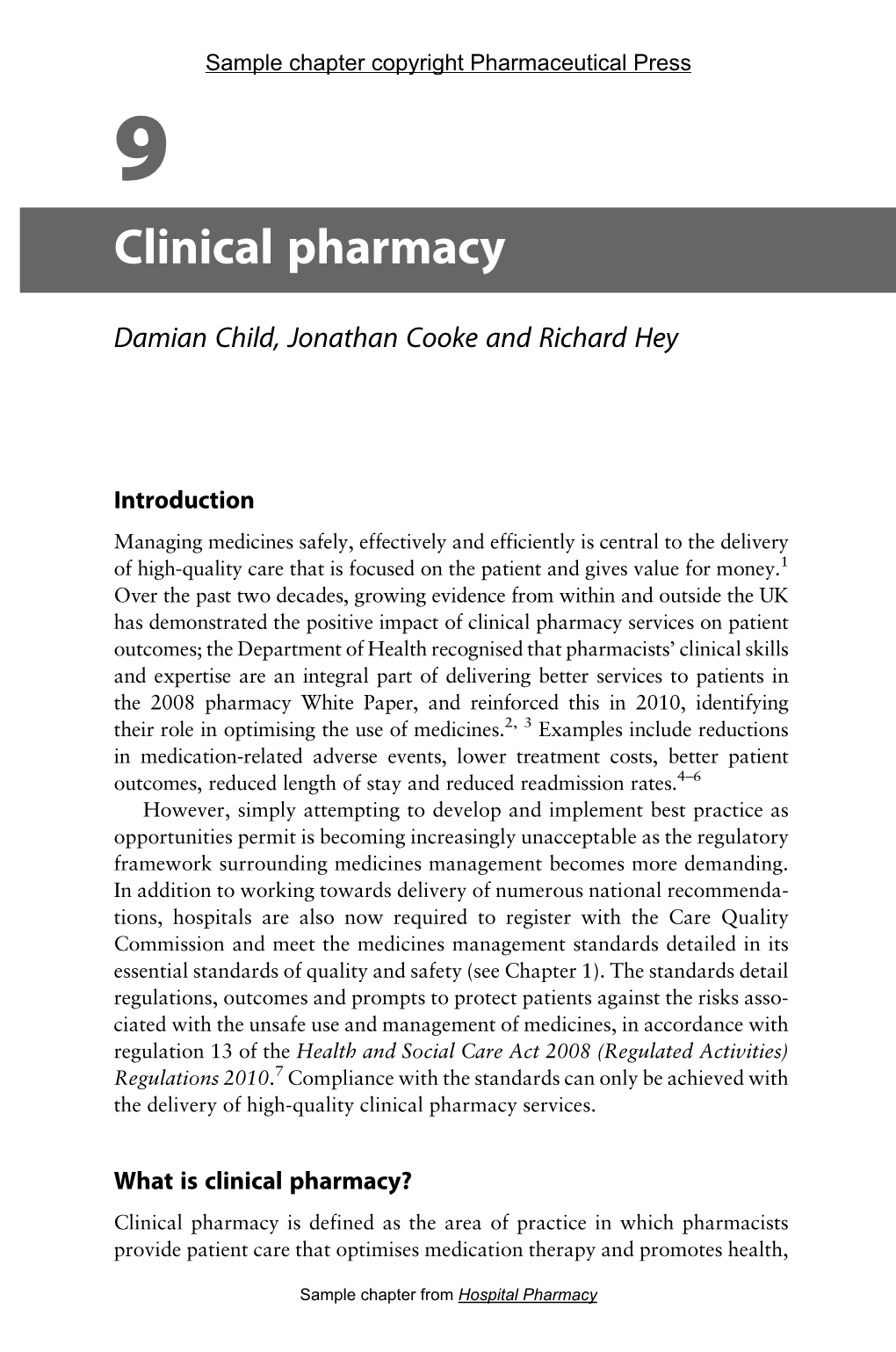 Hospital Pharmacy Sample Chapter