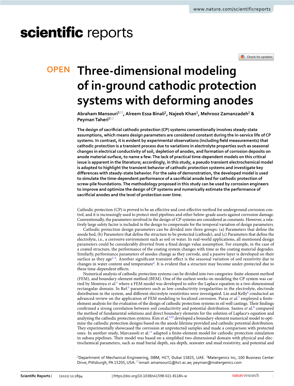 Three-Dimensional Modeling of In-Ground Cathodic Protection