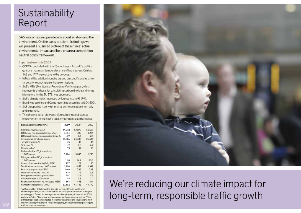 Sustainability Report We're Reducing Our Climate Impact for Long-Term