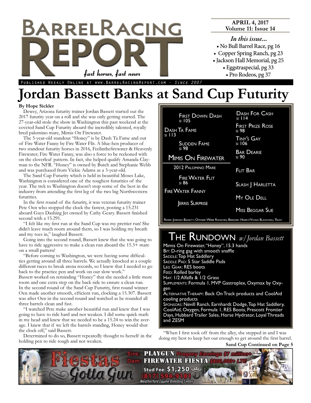 Jordan Bassett Banks at Sand Cup Futurity