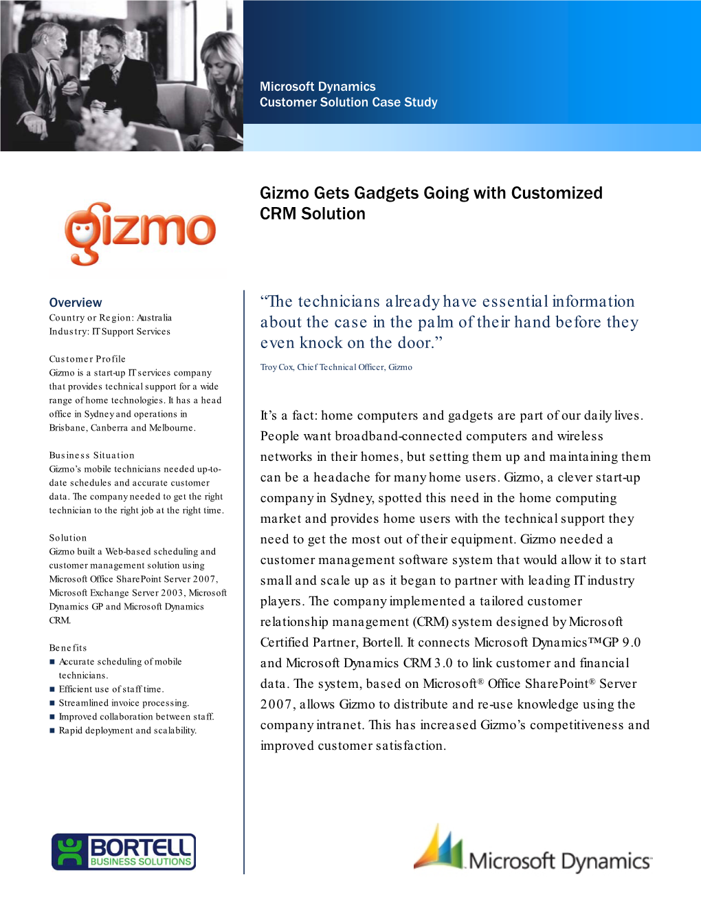 Gizmo Gets Gadgets Going with Customized CRM Solution