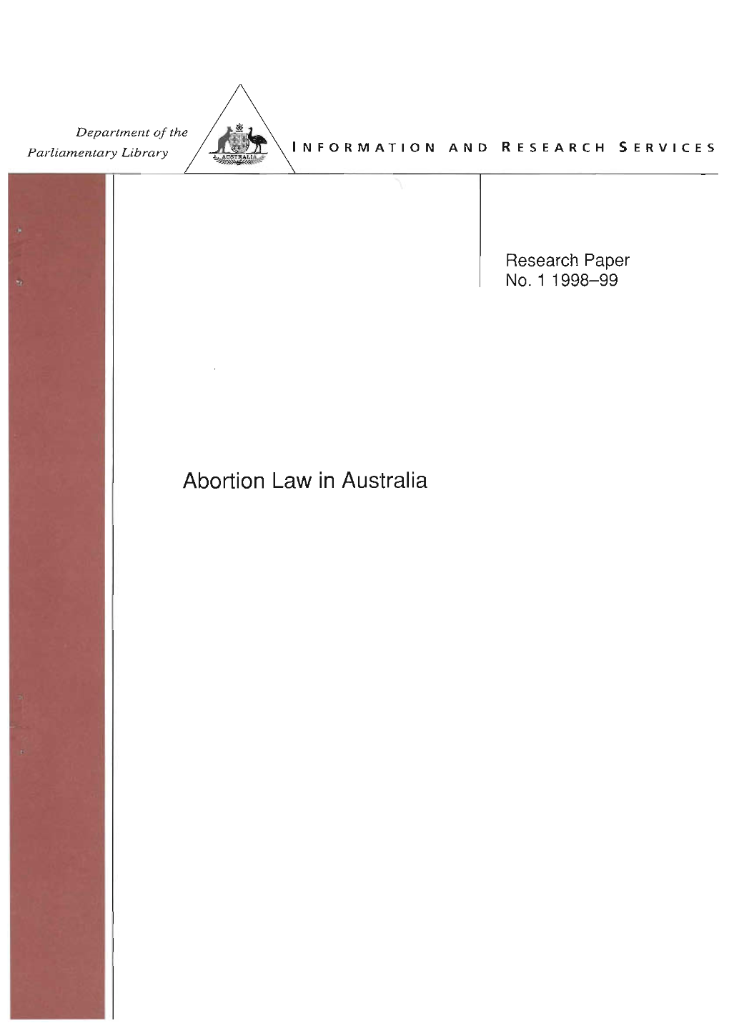 Abortion Law in Australia ISSN 1328-7478