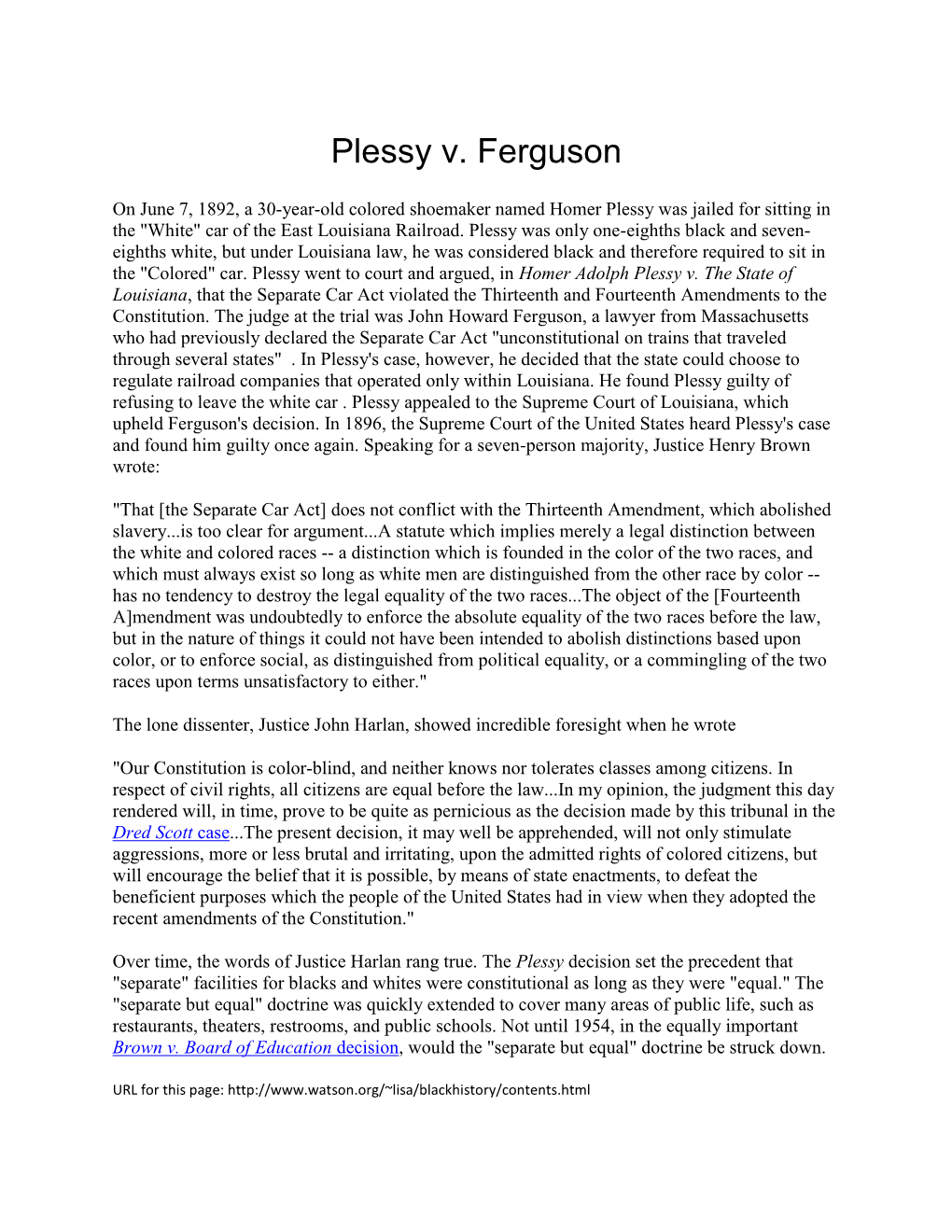 Plessy V. Ferguson