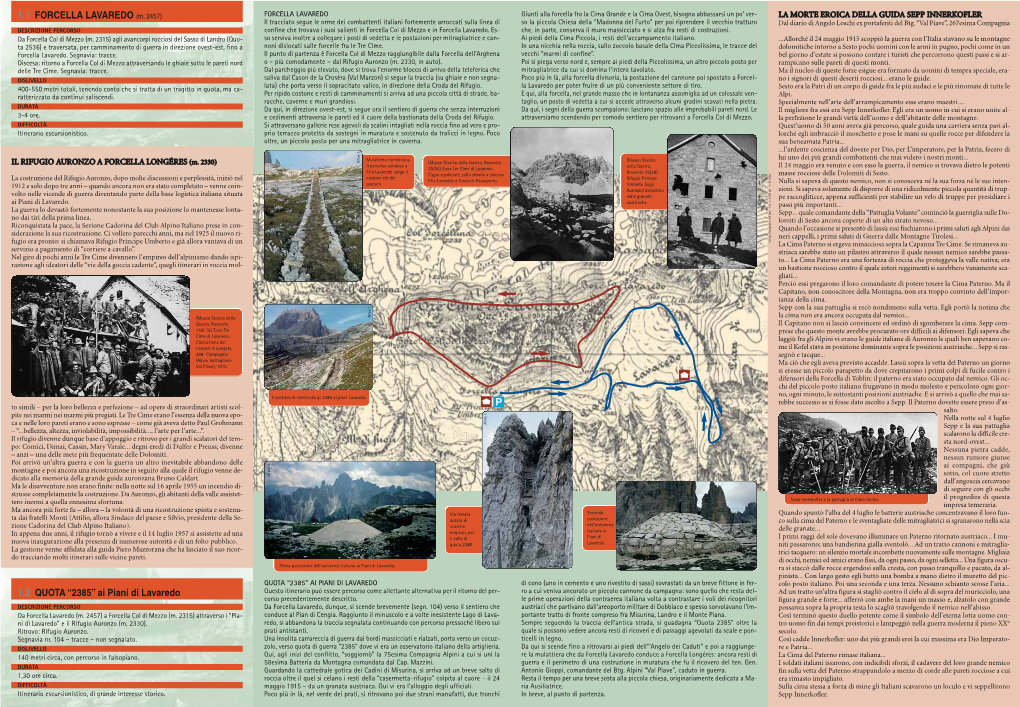 1.1 FORCELLA LAVAREDO (M. 2457) 1.2 QUOTA “2385”
