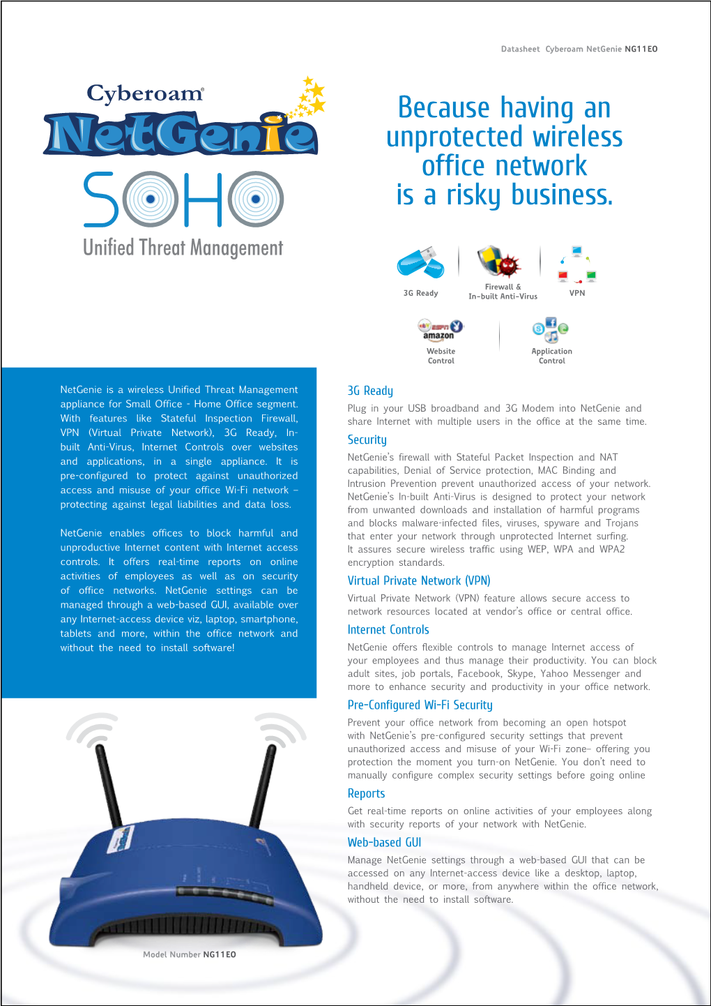 Cyberoam Netgenie Soho Datasheet