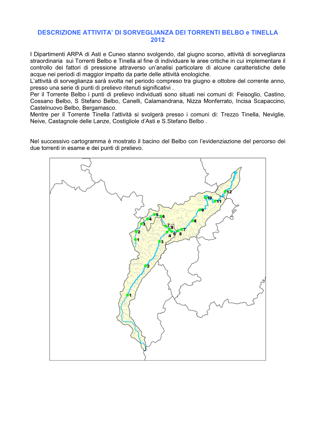 Descrizione Attività Belbo 09-2012