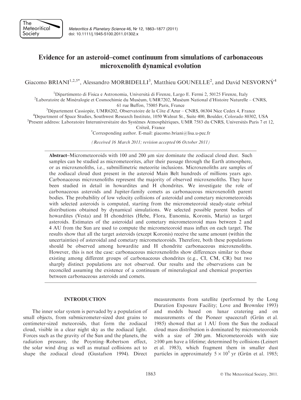 Evidence for an Asteroidcomet Continuum from Simulations Of