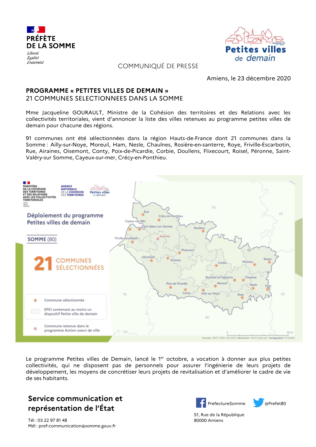 Petites Villes De Demain  21 Communes Selectionnees Dans La Somme