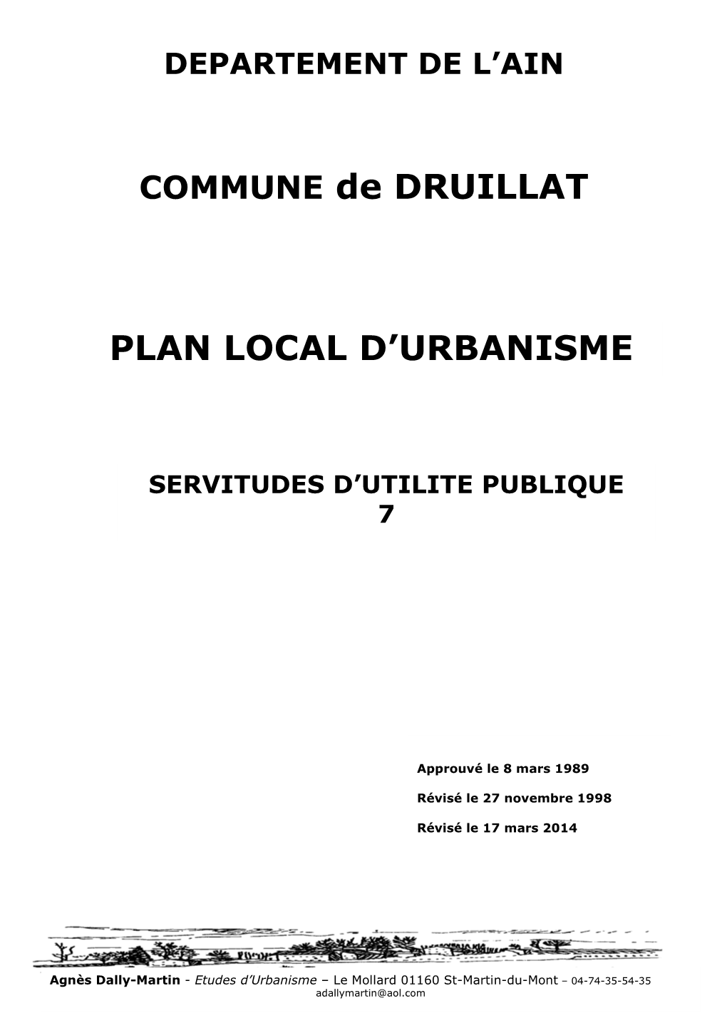 COMMUNE De DRUILLAT PLAN LOCAL D'urbanisme