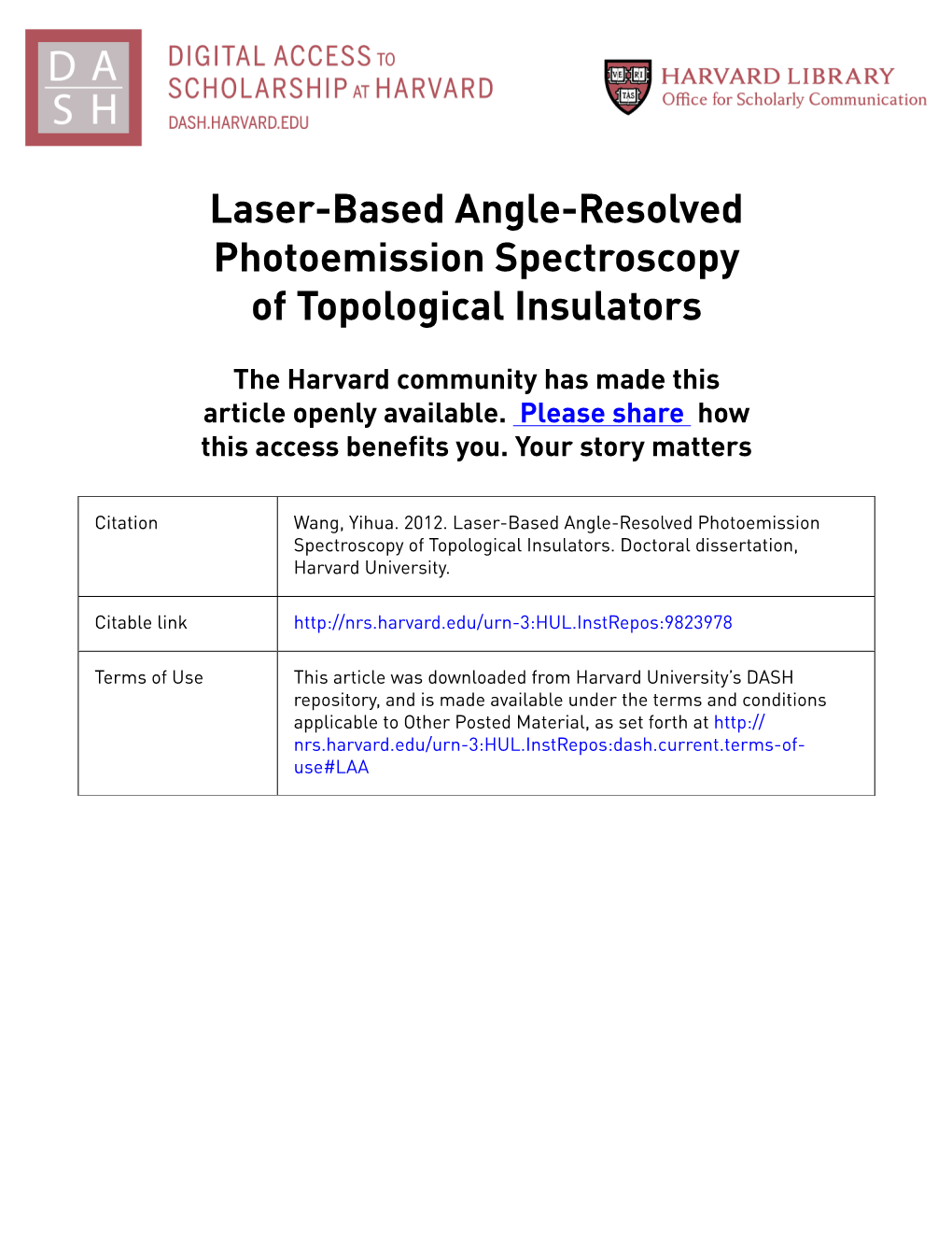 Laser-Based Angle-Resolved Photoemission Spectroscopy of Topological Insulators