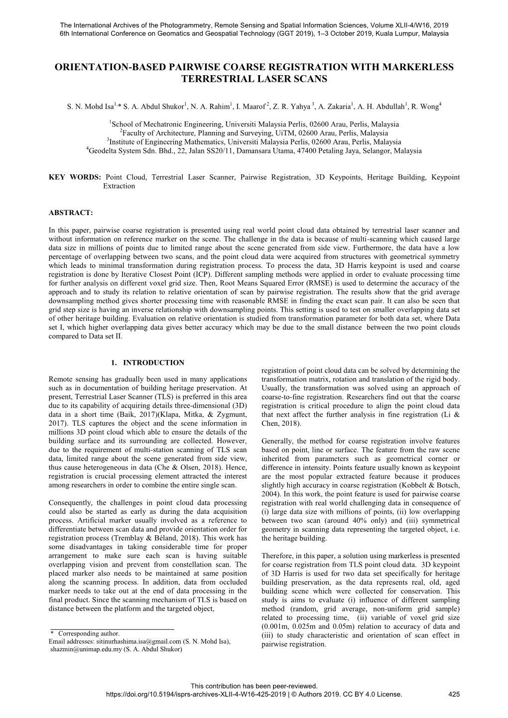 Orientation-Based Pairwise Coarse Registration with Markerless Terrestrial Laser Scans