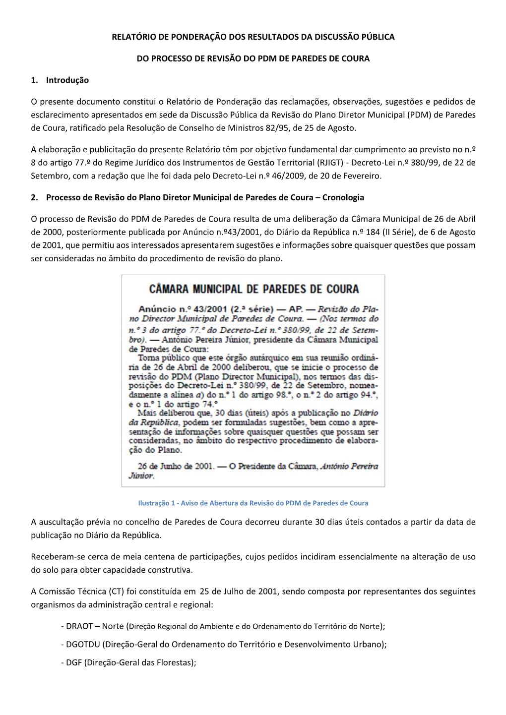 Relatório De Ponderação Dos Resultados Da Discussão Pública