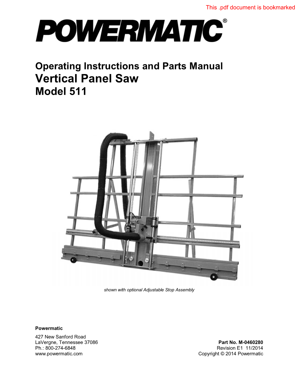 Vertical Panel Saw Model 511