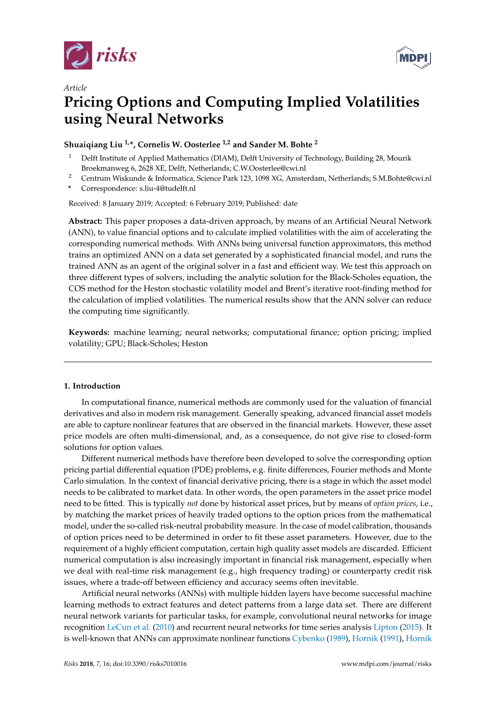 Pricing Options and Computing Implied Volatilities Using Neural Networks