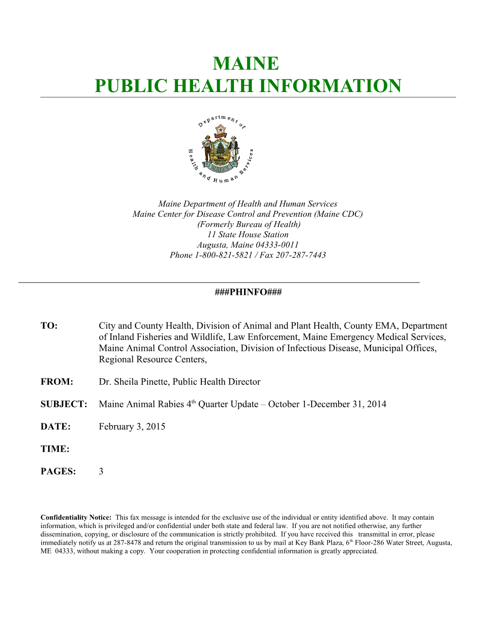 Maine Public Health Alert Network System