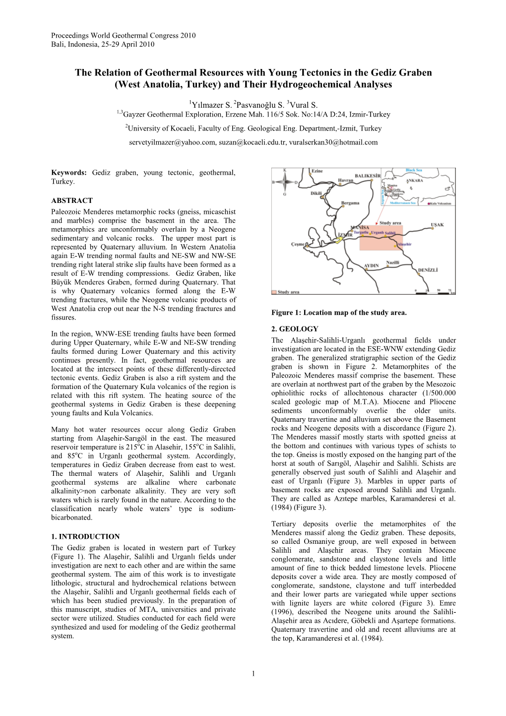 (West Anatolia, Turkey) and Their Hydrogeochemical Analyses