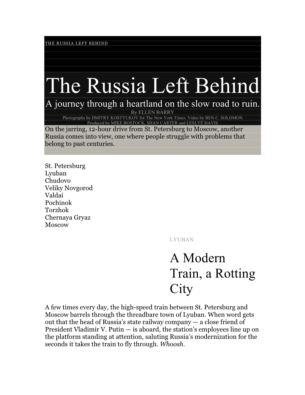 The Russia Left Behind