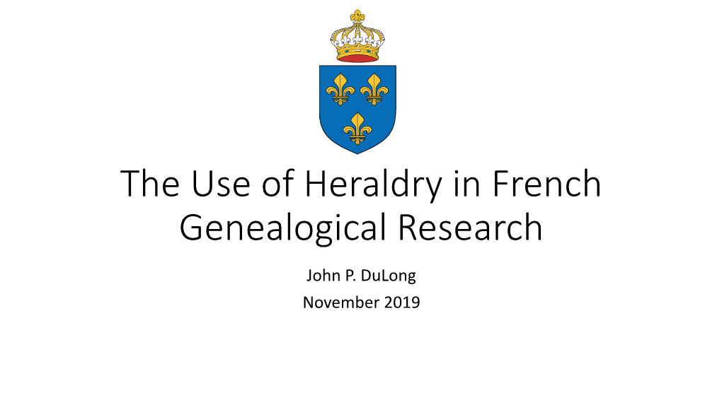 The Use of Heraldry in Genealogical Research