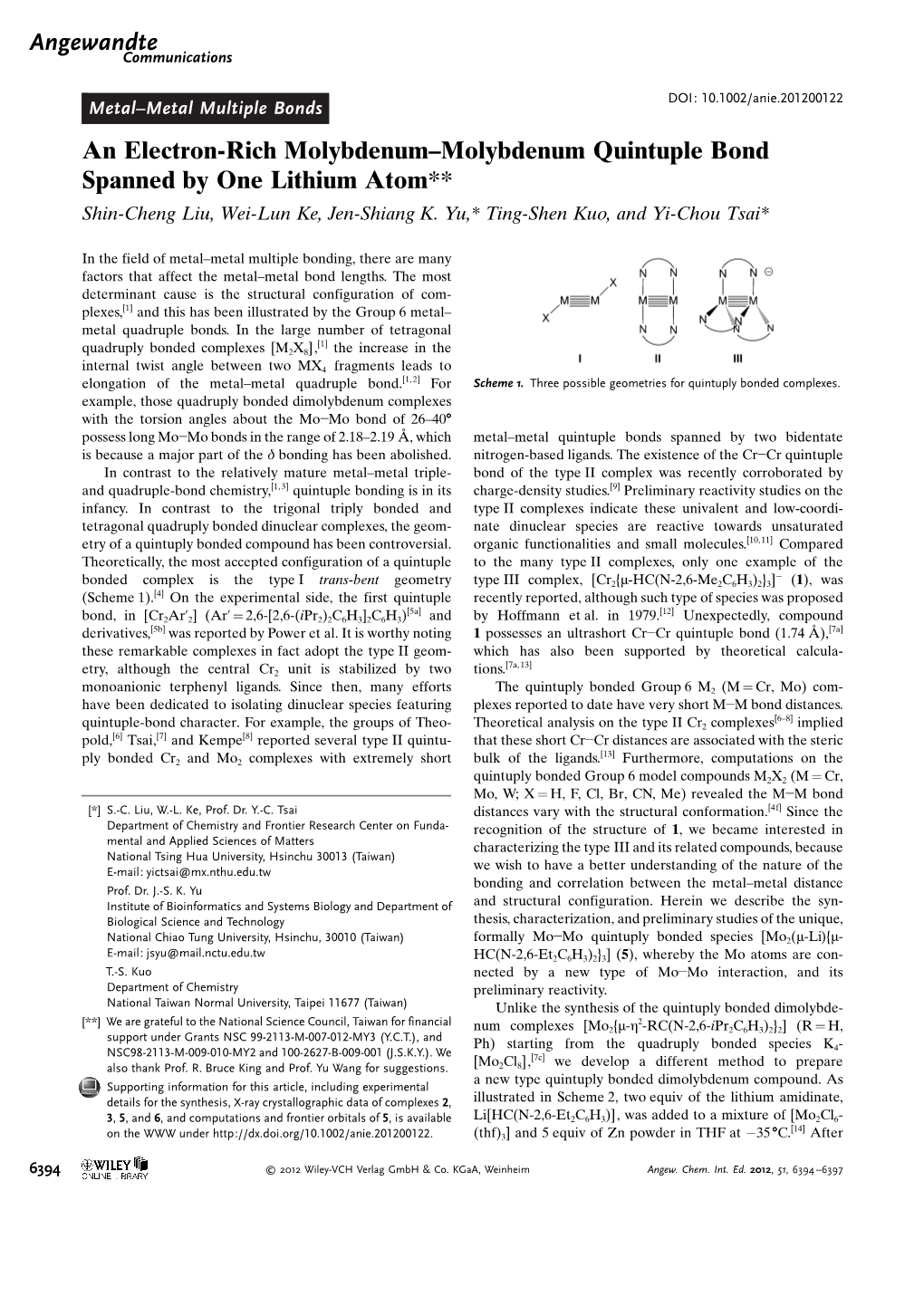 An Electronrich Molybdenummolybdenum