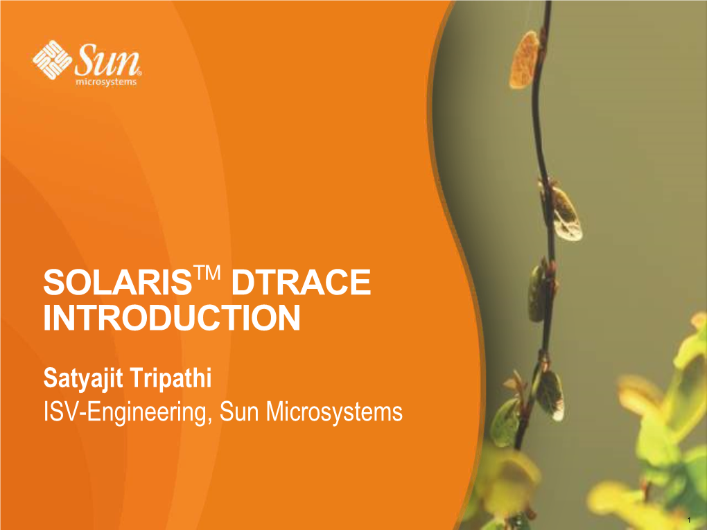 Solaristm Dtrace Introduction